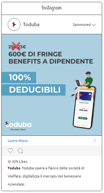 Campagne pubblicitarie e marketing automation per Toduba – Piattaforma di welfare aziendale