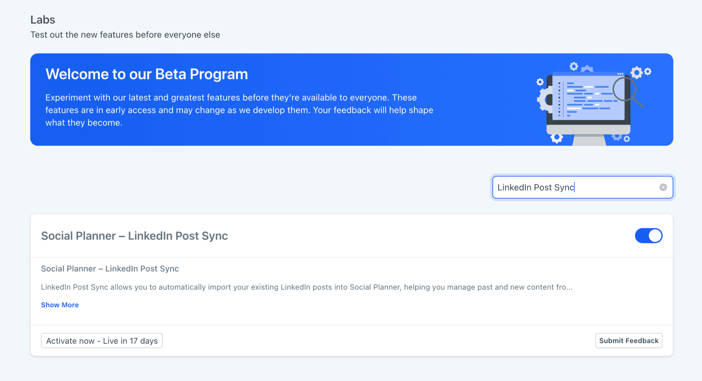 Social Planner: sincronizzazione dei post per LinkedIn e TikTok (Beta)